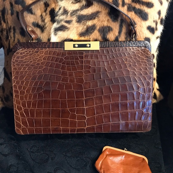 Vintage Original Wilcof Alligator Handbag Leather lined - Picture 1 of 7
